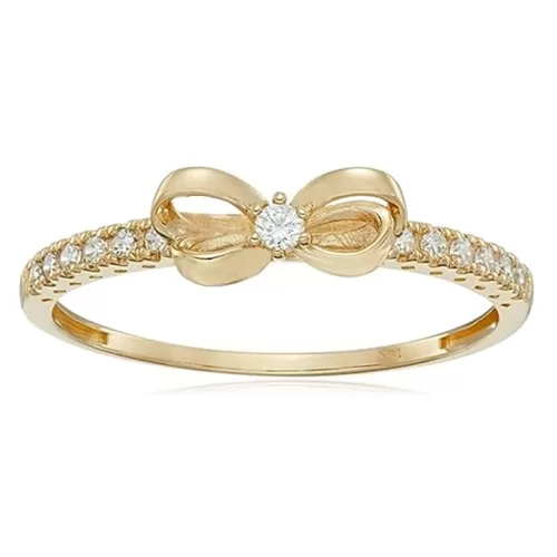 Gold Dainty Round Swarovski Zirconia